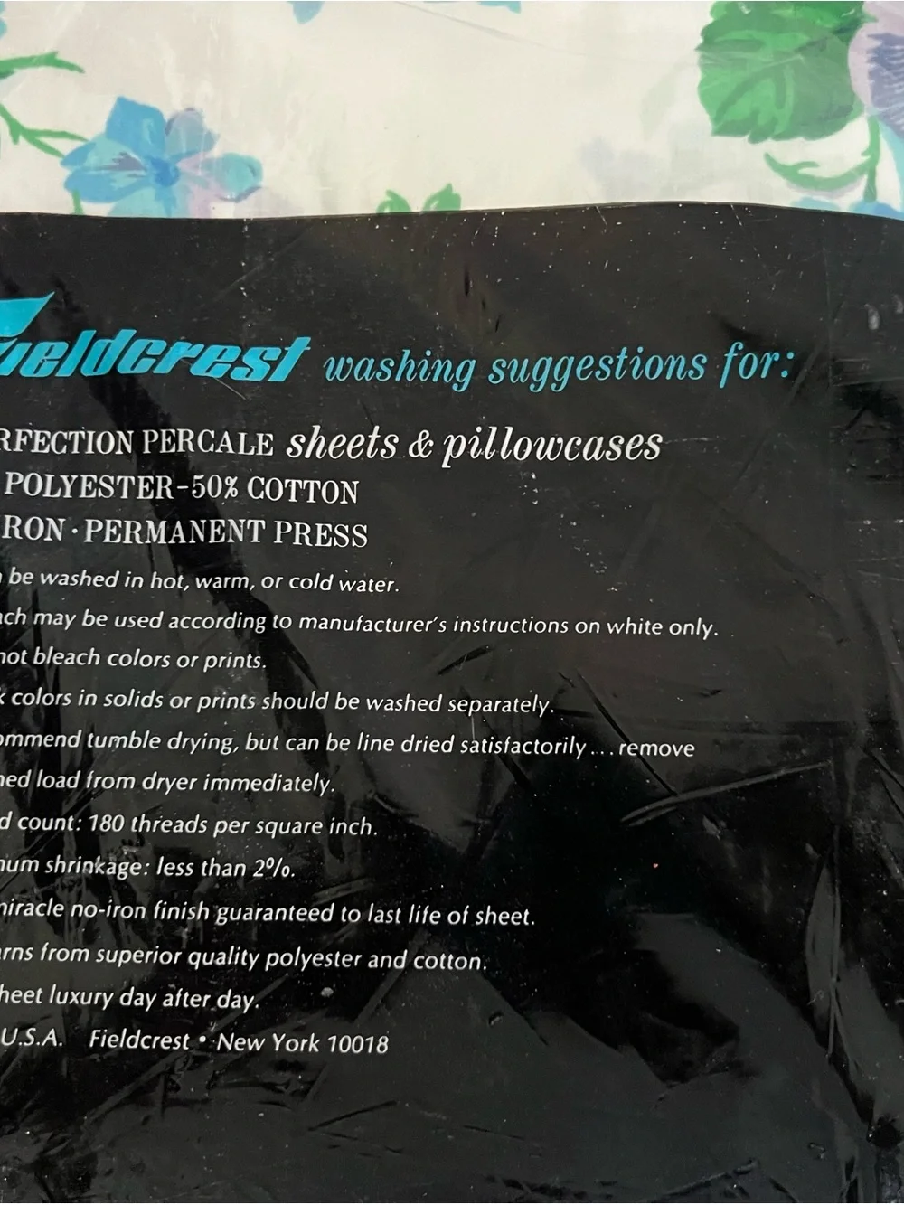 Perfection Blue and Green Floral Cotton Blend Flat Sheet